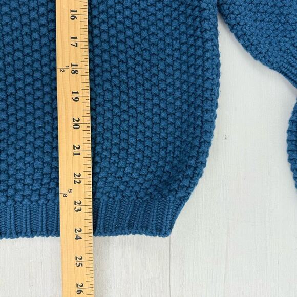 KASH Italy Wool Silk Cashmere Blend Chunky Knit Sweater Women Size 42 / XL Teal - Picture 13 of 14